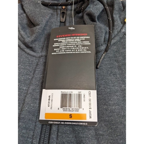 NWT Oakley Regular Fit Hoodie Sweatshirt Size Small Men's Black Zip Up - Picture 6 of 10